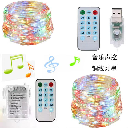 Battery Operated LED Music String Lights for Christmas