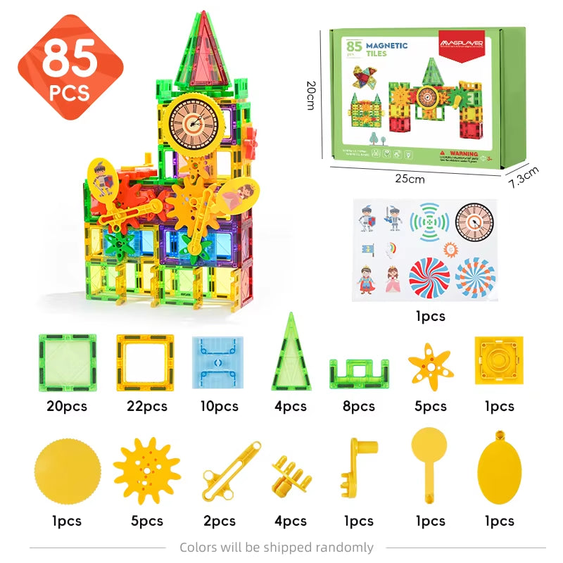 Magnetic Building Blocks Construction Set Magnet Tiles Children Montessori Educational Game Toys for Kid Boy Girl Gift