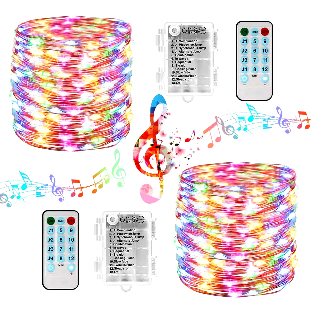 Battery Operated LED Music String Lights for Christmas