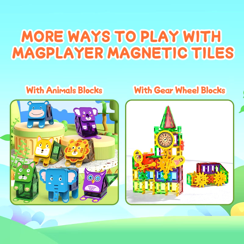 Magnetic Building Blocks Construction Set Magnet Tiles Children Montessori Educational Game Toys for Kid Boy Girl Gift